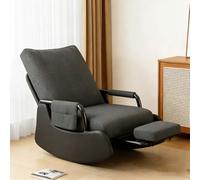 kumamart Chaise à Bascule for Chambre de bébé avec Repose-Pieds, siège Bas avec Poche latérale et Repose-Pieds, for Maman, Salon et Chambre à Coucher(Gray-Black)