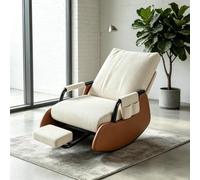 kumamart Chaise Lounge Ergonomique - avec Repose-Pied Coulissant | Fauteuil à bascule ergonomique avec repose-pieds rétractable et poche latérale de rangement.