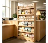kumamart Étagère Murale en Bois 6 Niveaux, Bibliothèque pour Chambre Enfant | Bibliothèque murale 6 niveaux en bois massif avec profondeur 10cm, barres de retenue et plinthe.(67.72*19.69*3.94in)