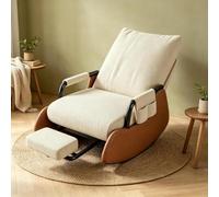 kumamart Fauteuil Moderne Rocking - avec Repose-Pied Coulissant | Fauteuil à bascule ergonomique avec repose-pieds rétractable et poche latérale de rangement.