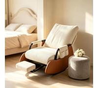 kumamart Fauteuil Moderne Rocking | avec Repose-Pied Coulissant | Siège lounge gain de place avec repose-pieds escamotable et accoudoirs rembourrés pour chambre.