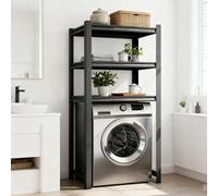 kumamart Laundry Shelf,Heavy Metal Storage Shelves - Over Washer and Dryer, Adjustable Utility Shelving for Balcony/Kitchen, Space-Saving Organizer with Easy Installation(Three Floors,L90W40_160CM)