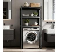 kumamart Over Washer and Dryer Shelf，Heavy Metal Storage Shelves - Adjustable The Shelf, Multi-Purpose Racks and Shelving for Laundry Room/Kitchen Organization, Black(Three Floors,L70W40_160CM)