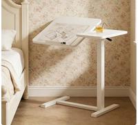 kumamart Table de lit à Hauteur réglable, Table de lit Mobile inclinable Transformable en Bureau de canapé, Table de Chevet for hôpital, Chambre, Salon, Usage Polyvalent(White)