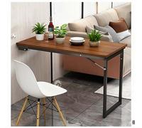 kumamart Wall Mounted Folding Table, Fold Down Desk with Sturdy Wrought Iron Legs - Floating for Small Spaces, Flip-Up Laptop/Dining for Home/Office(D,100 * 60 * 75)