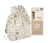 Kumanu | Tissu en cire d'abeille bio - Sac à pain KRÜMELKARL | avec fond et fermeture | Maintien naturel et sans plastique | Fabriqué à la main au Tyrol (frais)