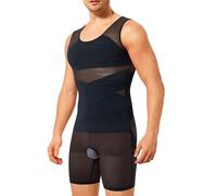 KUMAYES Débardeur de Compression Homme Maillot de Corps Gaine Ventre Plat Homme Full Body Shape Gainant Amincissant Minceur sous-vêtements sans Couture (Noir,XL)