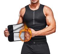 KUMAYES Gilet de Sudation pour Homme Débardeur Minceur Néoprène sauna T Shirt Fitness Gaine amincissant Ventre Plat homme (Noir, S)