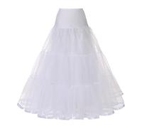 Kumeng Jupon Long pour Femme Longueur Cheville Grande Taille Jupon Crinoline Jupon pour Bal de Fin d'année Robe de Mariage, Blanc, Small