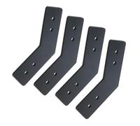 KUMGROT Lot de 4 supports de pied à 135 degrés pour fermes et encadrements en métal, plaque de réparation à 45 degrés, supports en acier au carbone pour supports de connexion en bois avec vis, plaque