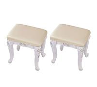 KUMIAO Lot de 2 housses de tabouret de coiffeuse en cuir synthétique imperméable - Housses de tabouret de bar extensibles pour salon - Housses rectangulaires pour tabouret de comptoir de pub