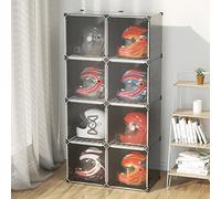 KUMIAO Présentoir de casque - Armoire de rangement pour casque de moto | Support anti-poussière pour vêtements, sacs, livres | Idéal pour les vélos électriques | Organisez et protégez votre équipement