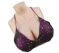 KUMIHO Faux Seins en Silicone Artificielle Poitrine Forme Poitrine Prothèse pour Crossdresser Transgenres Drag Queen Mastectomie Peau réaliste, H Cup, Asiatique Jaune, Remplie de Silicone