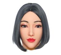 KUMIHO Masque de travesti féminin Masque réaliste en silicone Masque d'Halloween pour Cosplay Crossdresser Drag Queen (Jaune)