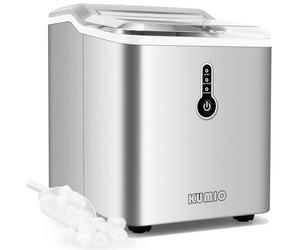 KUMIO Ice Maker, 12 kg24 h, 9 Thick Ice Cubes Ready in 6-9 Min, Ice Scoop and Basket and Water Tank, Ice Cube Machine for Home, Kit