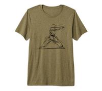 Kumité d'autodéfense de Karateka avec Dessin d'une Ligne T-Shirt Haut de Gamme