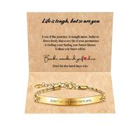 KummerSaprk Bracelet inspirant pour femme avec message de motivation « Don't Let the Hard Days Win » - Bracelet de perles réglable - Cadeau d'encouragement pour elle au quotidien, Large, Acier