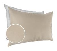 Kumo Housse de coussin décorative en cuir synthétique avec rembourrage Beige 30 x 50 cm