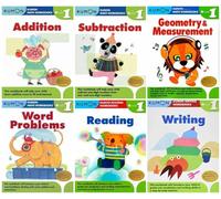 Kumon Grade 1 Math, Reading & Writing Workbooks 6-Book Bundle Set (Addition, Subtraction, Geometry & Measurement, Word Problems, Reading, Writing)