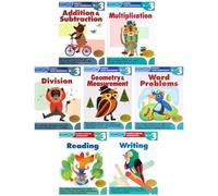 Kumon Grade 3 Complete 7-Book Bundle Set (Addition & Subtraction, Multiplication, Division, Geometry & Measurement, Word Problems, Reading, Writing)