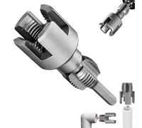 kumosaka 4-in-1 Water Pipe Wrench, Integrated Internal & External Pipe Threading Tool, Pipes Tapping and Threading Tool for 1/2'' & 3/4'' Pipes, Electric Drill Compatible PVC Threader(4inch)