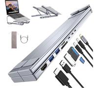 kumosaka Civilizek Civilized 8-in-1 USB-C Laptop Stand, Miraclew USB C Laptop Docking Station Stand with 4k HDMI, 2 USB 3.0, PD 100W, Universal Dock Station, Plug and Play
