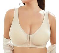 kumosaka LunaHug - Seamless Front Buckle Cross Back Shaping Bra, Lyzlook Bras Breathable Front Closure Clip Bra for Elderly Women