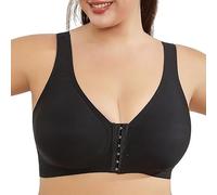 kumosaka LunaHug - Seamless Front Buckle Cross Back Shaping Bra, Lyzlook Bras Breathable Front Closure Clip Bra for Elderly Women