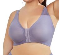 kumosaka LunaHug - Seamless Front Buckle Cross Back Shaping Bra, Lyzlook Bras Breathable Front Closure Clip Bra for Elderly Women