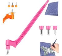 kumosaka Pefctiordent Tool, Pefctiordent Cutting Craft Tool, Craft Cutting Tools Pen, 360 Rotating Blade Craft Cutting Tools, Craft Cutting Pen with 15,30,45 Degree Head and Plate(Pink)