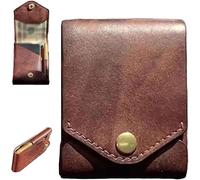 kumosaka Vintage Handmade Leather Wallet, Multifunctional Compact Wallet, Handmade Leather Wallets for Men, Slim Minimalist Men's Wallets Built-in Pen Slot