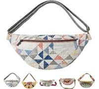 kumosaka Vintage-Inspired Patchwork Quilted Sling Bag, Patchwork Handmade Cotton Hobo Crossbody Shoulder Bag(Type D)