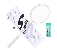 KUMPOO DS-202 Raquette de badminton professionnelle en fibre de carbone avec poignée et housse, raquette de badminton Pro 4U légère pour débutants, jeux d'entraînement en plein air, rose