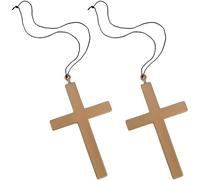 KUMSODE 2 pièces collier croix croix en or avec cordon pour prêtre évêque religieuse pasteur accessoire prêtre croix pour se déguiser au carnaval, soirée à thème, Halloween, Pâques