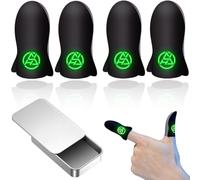 KUMSODE 4 Pièces Mobile Game Sleeve Finger, Contrôleurs de Manchons de Jeu Mobiles, Anti-Transpiration Respirant Finger Manches Écran Tactile, Protège-Doigts pour Les Jeux