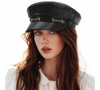 KUMSODE Béret Femme Casquette Beret Beret Cuir Femmes Newsboy Béret Casquette Souple PU Cuir Chapeau Bonnet Chapeau Casquette Beret Femme Beret Femme Cadeau de la Saint-Valentin