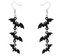 KUMSODE Boucles d'oreilles longues Halloween, boucles d'oreilles chauve-souris génériques, boucles d'oreilles longues suspendues pour femmes, accessoires de costume de vampire Halloween