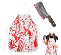KUMSODE Halloween Tabliers Sanglants et un Couteau Ensanglanté, Tablier Ensanglante Halloween pour Hommes & Femmes - Fêtes Halloween, Zombie, Boucher, Cosplay, Déguisements, Costume