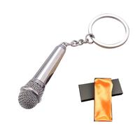 KUMSODE Porte-clés Microphone, Porte-Clés avec Boîte Cadeau, Cadeau Créatif pour les Amateurs de Musique, Porte Clé Musique, Cadeau D'Anniversaire de Noël Saint-Valentin