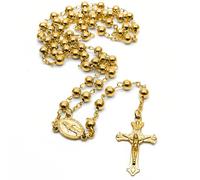 KUMSODE Saint Vierge Marie Collier Chapelet Catholique Femme Homme, Pendentif Croix Chrétienne Médaille Saint Vierge Marie Bijoux Communion Baptême Amulette