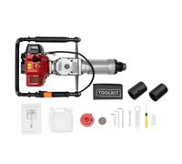 KumuJ 52CC - Borne de poteau à essence à 2 temps - 2,3 CV en T - Fraise à main - Refroidissement à air monocylindre - Marteau de pieu portable - Tête d'entraînement à 2 poteaux (55 mm/70 mm)