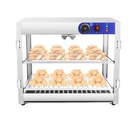 KumuJ Récipient chauffant - Vitrine de maintien au chaud - 30-85 °C - 2 étages - En acier inoxydable - 800 W - Chauffe-plats - Pour cantines, boulangeries, cafés