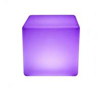 KumuJ Tabouret cube lumineux LED 30 cm - Couleur de lumière réglable - 16 couleurs RVB - Changement de couleur - Pour l'extérieur - Couleurs de lumière réglables - Chaise de jardin