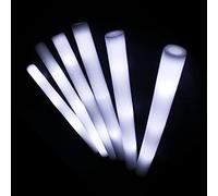 KUMUNDO - Bâtons LED, Bâtons LED pour Mariages, Bâtons Lumineux, Bâtons Lumineux pour Fêtes - Longueur 48 cm - Bâtons en Mousse Lumineux avec LED Blanche (100 unités)