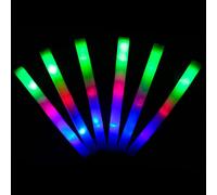 KUMUNDO -Bâtons LED, Bâtons LED pour Mariages, Bâtons Lumineux, Bâtons Lumineux pour Fêtes - Longueur 48cm - Bâtons Lumineux en Mousse avec LED (15 Unités) (Multicolore)
