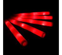 KUMUNDO -Bâtons LED, Bâtons LED pour Mariages, Bâtons Lumineux, Bâtons Lumineux pour Fêtes - Longueur 48cm - Bâtons Lumineux en Mousse avec LED (15 Unités) (Rouge)
