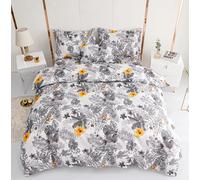 KUMY Parure de lit 5 pièces : housse de couette, 2 taies d'oreiller, housse de coussin et drap housse - style et confort total (lit 150 x 190/200 + 240 x 220 + 2 x 50 x 70 + 30 x 50 feuilles,