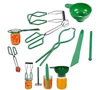 KUNANG Kit de mise en conserve, kit de fournitures de mise en conserve, support de conserve, pinces élévatrices de bocaux, entonnoir, clé à bocal pour accessoires de pots de conserve (vert, 6 pièces)