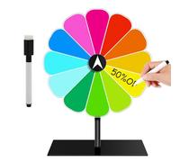 Kunaxku Roue de la Fortune pour Filature 20 cm 12 Couleurs Roue de la Fortune Jouet avec Marqueur Effaçable à Sec Support de Bricolage pour fêtes, Pubs, foires et carnavals