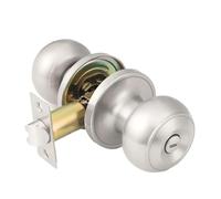 KUNBDV PoignéE De Porte Avec Serrure Et Clé Bouton de porte confidentialité en Nickel satiné, ensemble serrures intérieures et extérieures sans clé, boutons au Design moderne